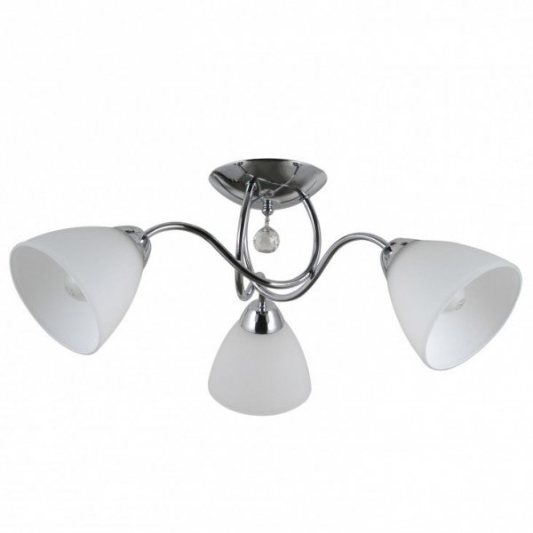 ITALUX LUGANO PND-5643-3 LAMPA CHROM KLASYCZNA SZKLANE BIAŁE KLOSZE  DO SALONU