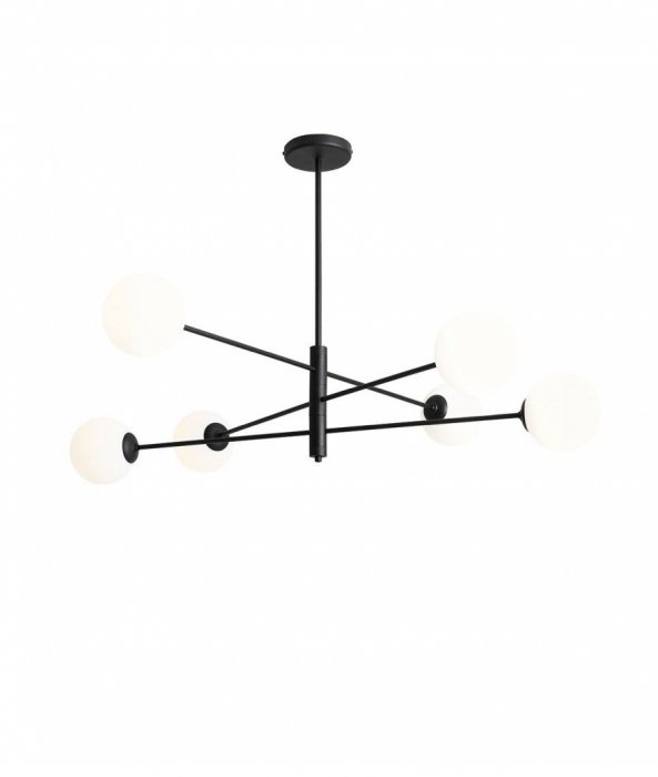 ALDEX HOMME 6 BLACK 1090PL_K1 LAMPA WISZĄCA CZARNA KULE BIAŁE 