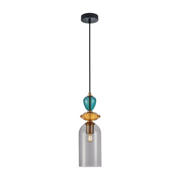 ITALUX BUSCO PND-30263-1C-BRO-SG LAMPA WISZĄCA DYMIONA SZKLANA KOLOROWE SZKŁO KLOSZ 