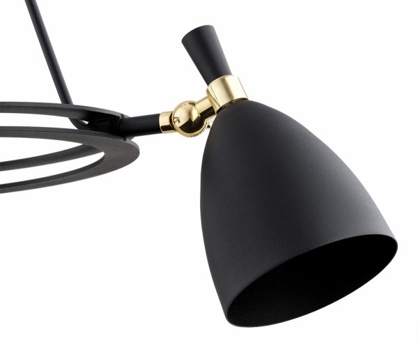 ŻYRANDOL LAMPA WISZĄCA CZARNO ZŁOTA NOWOCZESNA REGULOWANE KLOSZE DO SALONU SYPIALNI KUCHNI ARGON CHARLOTTE 6149