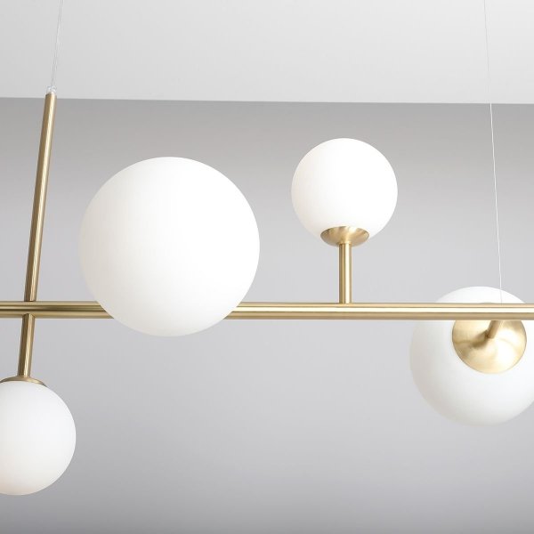 ALDEX DIONE 6 BRASS 1092K40  LAMPA WISZĄCA PATYNA MOSIĄDZ KULE BIAŁE ELEGANCKA