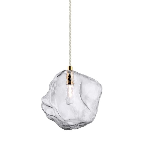 ZUMA LINE ROCK LAMPA WISZĄCA ZŁOTA SZKLANA NIEREGULARNY KSZTAŁT KLOSZA