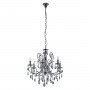ITALUX BAROCCO BLACK MD72709-6B LAMPA WISZĄCA CZARNA ŚWIECZNIKOWA Z KRYSZTAŁKAMI DO SALONU 