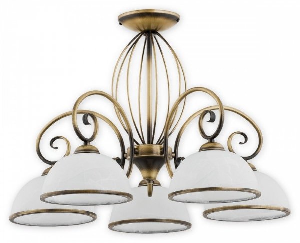 LAMPA ŻYRANDOL KLASYCZNY PATYNA STARE ZŁOTO LEMIR INDRA  O2495_W5_PAT