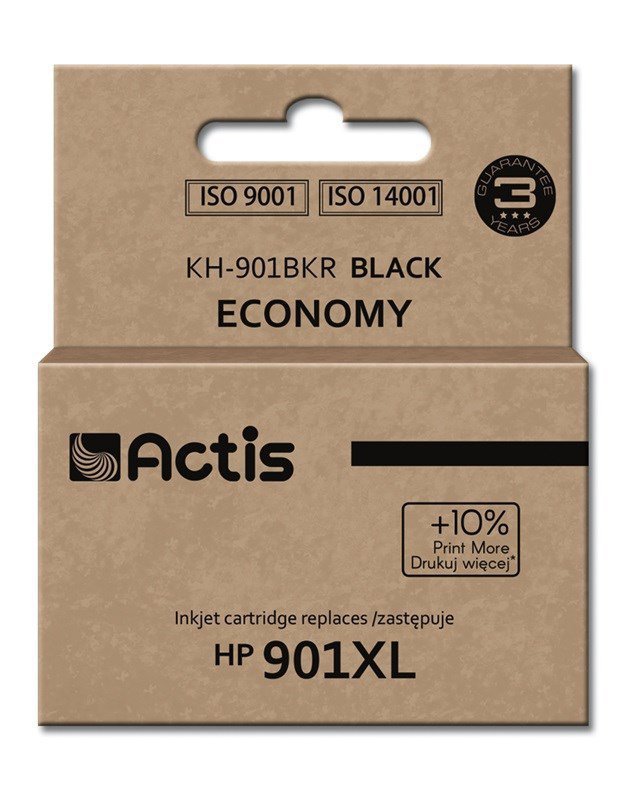 Tusz ACTIS KH-901BKR (zamiennik HP 901XL CC654AE; Standard; 20 ml; czarny)