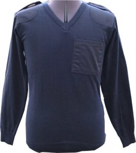 sweter mundurowy koloru granatowego cienki w szpic 