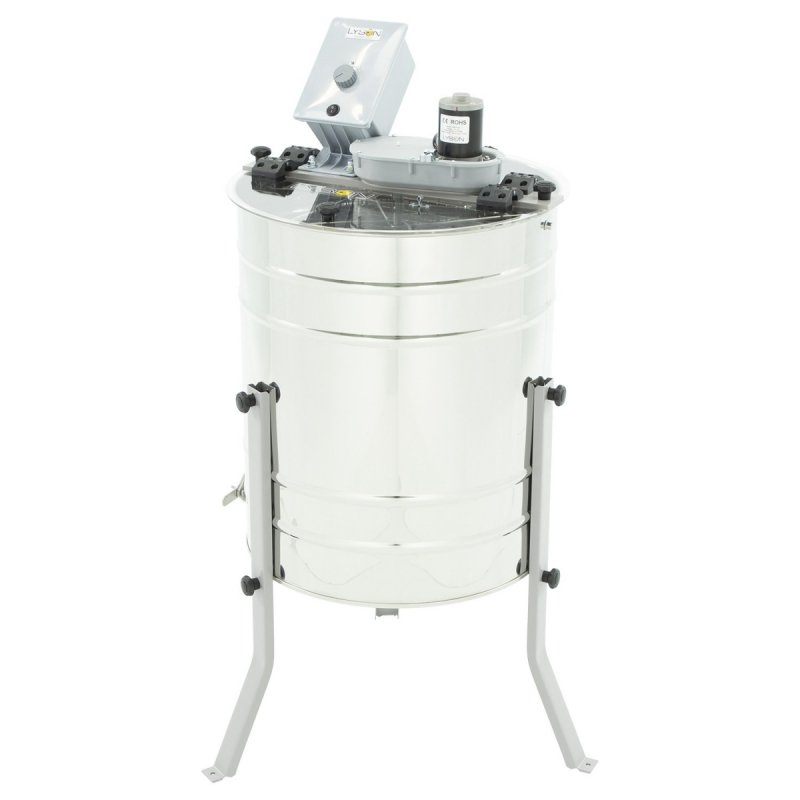 4-frame diagonal electric honey extractor 230V, Ø500, Wielkopolska, Langstroth, with a stainless valve - MINIMA