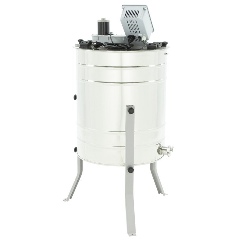 4-frame diagonal electric honey extractor 230V, Ø500, Wielkopolska, Langstroth, with a stainless valve - MINIMA