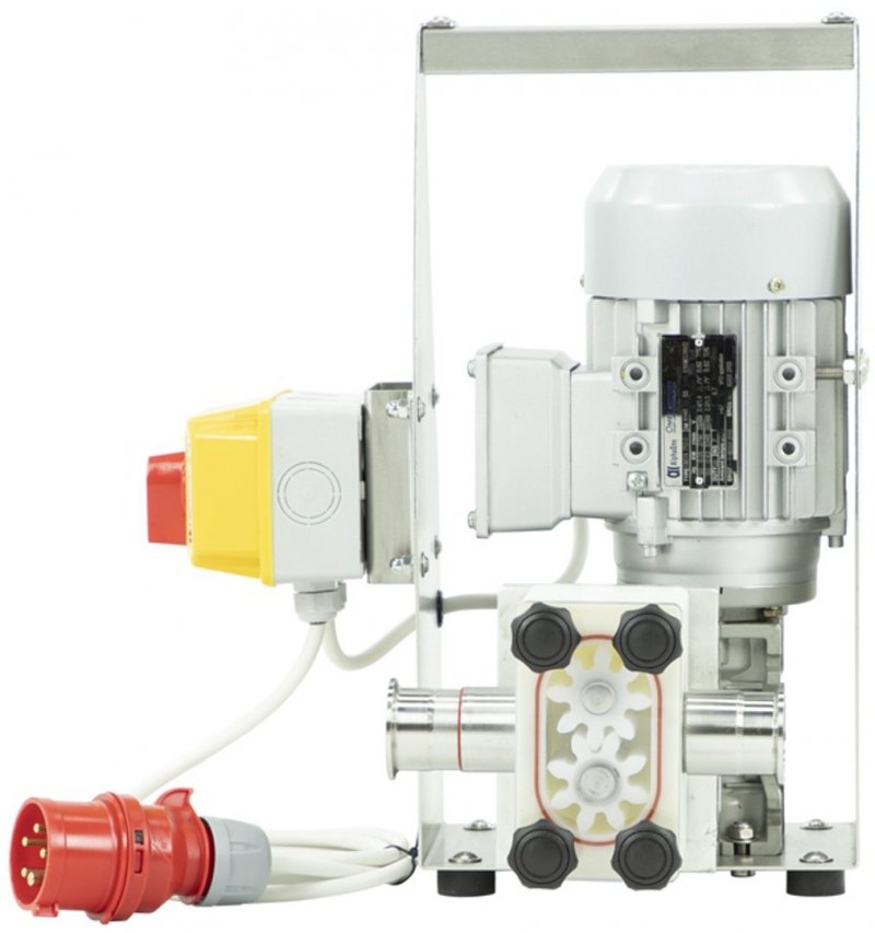 Suction-and-force device for honey creaming and pumping 0.55 KW, 400V, with gear module - compact version