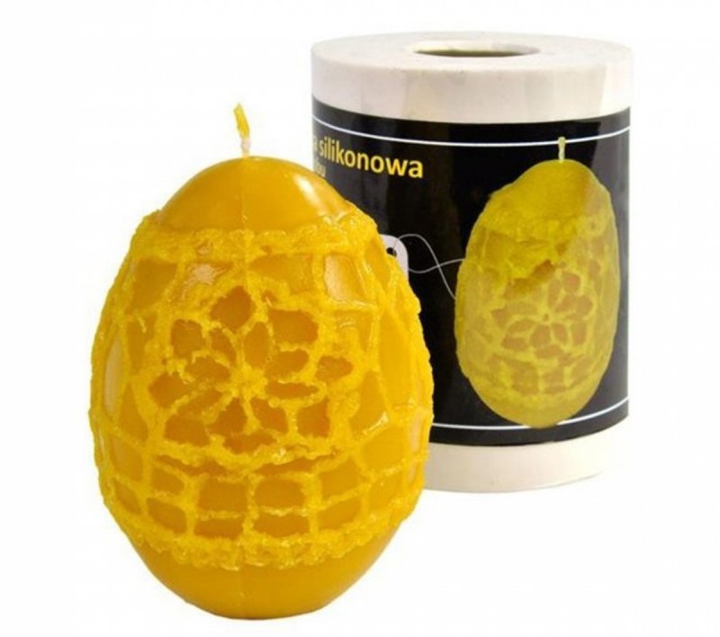 Silicone mould -  decorated egg - height 9 cm