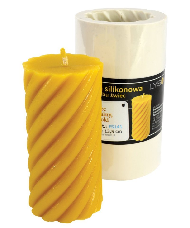 Silicone mould - tall spiral cylinder - 13.5 cm high