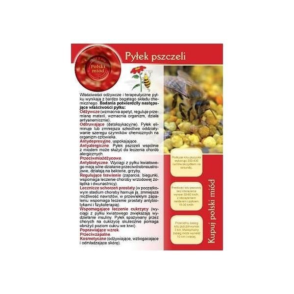 Broszurka informacyjna - pyłek pszczeli (20szt)