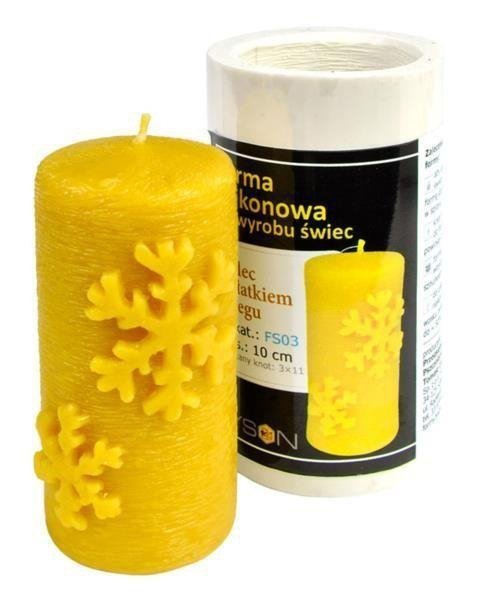 Forma silikonowa Walec z płatkiem śniegu – wys. 10cm