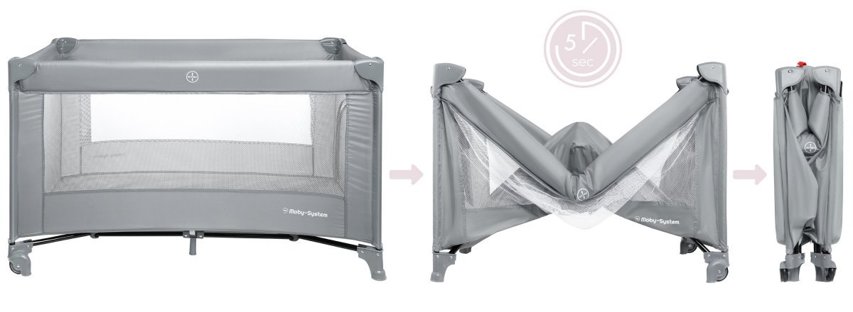 Łożeczko turystyczne szare 