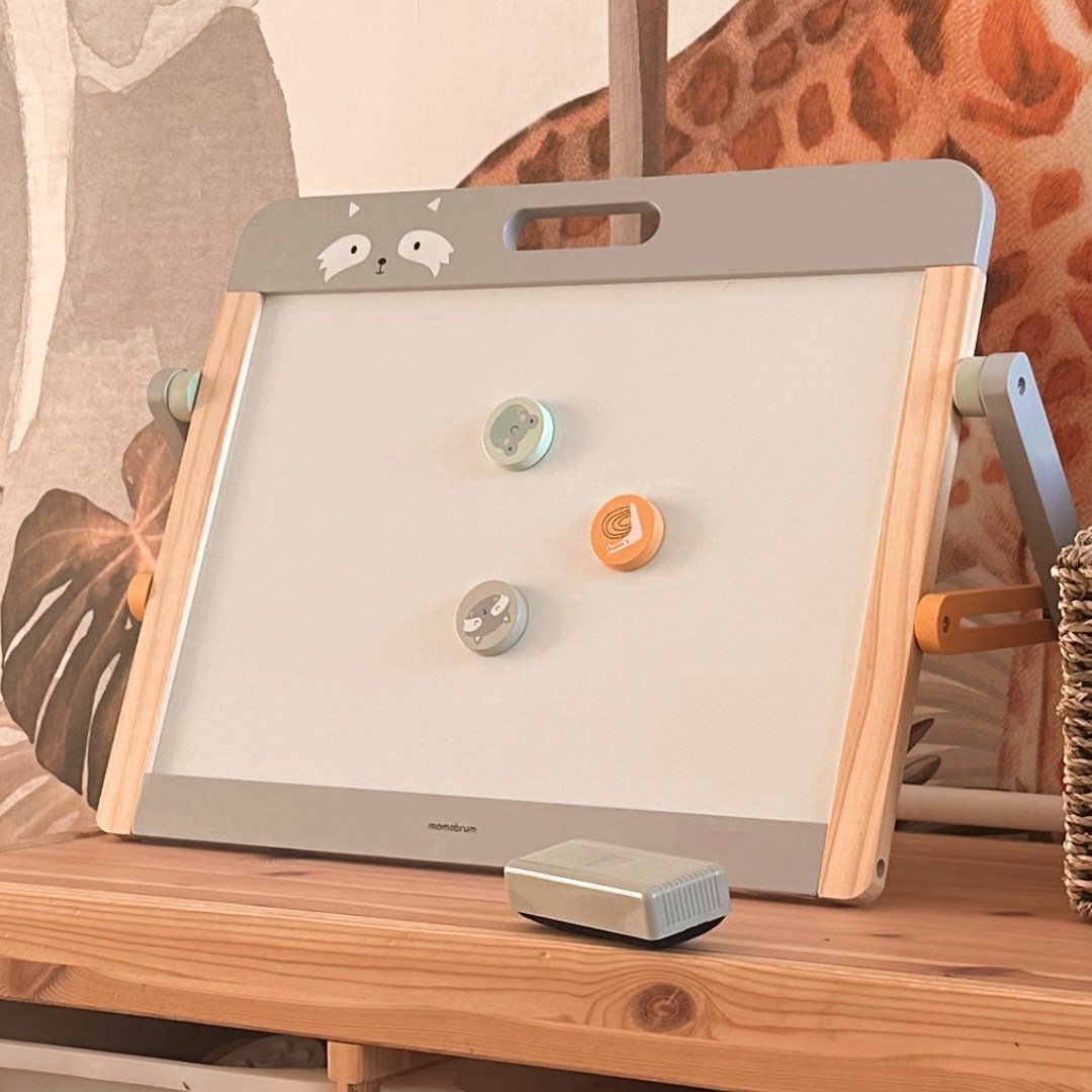 Duża drewniana tablica edukacyjna 2 w 1 magnetyczno-kredowa