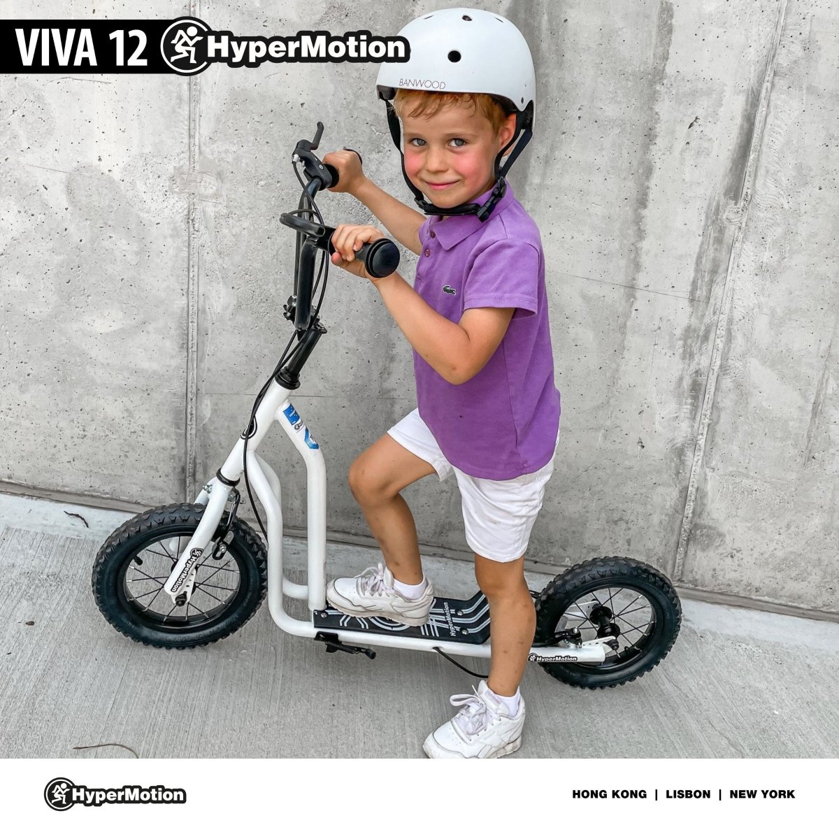 Hulajnoga Hypermotion VIVA 12 (pompowane koła 30cm) - Biała