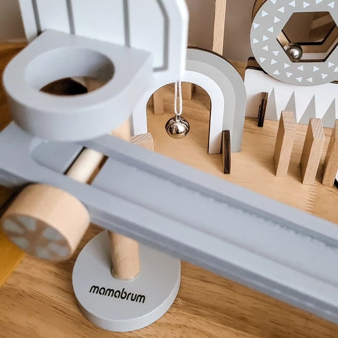 Drewniane klocki domino - tor przeszkód - 48 elementów