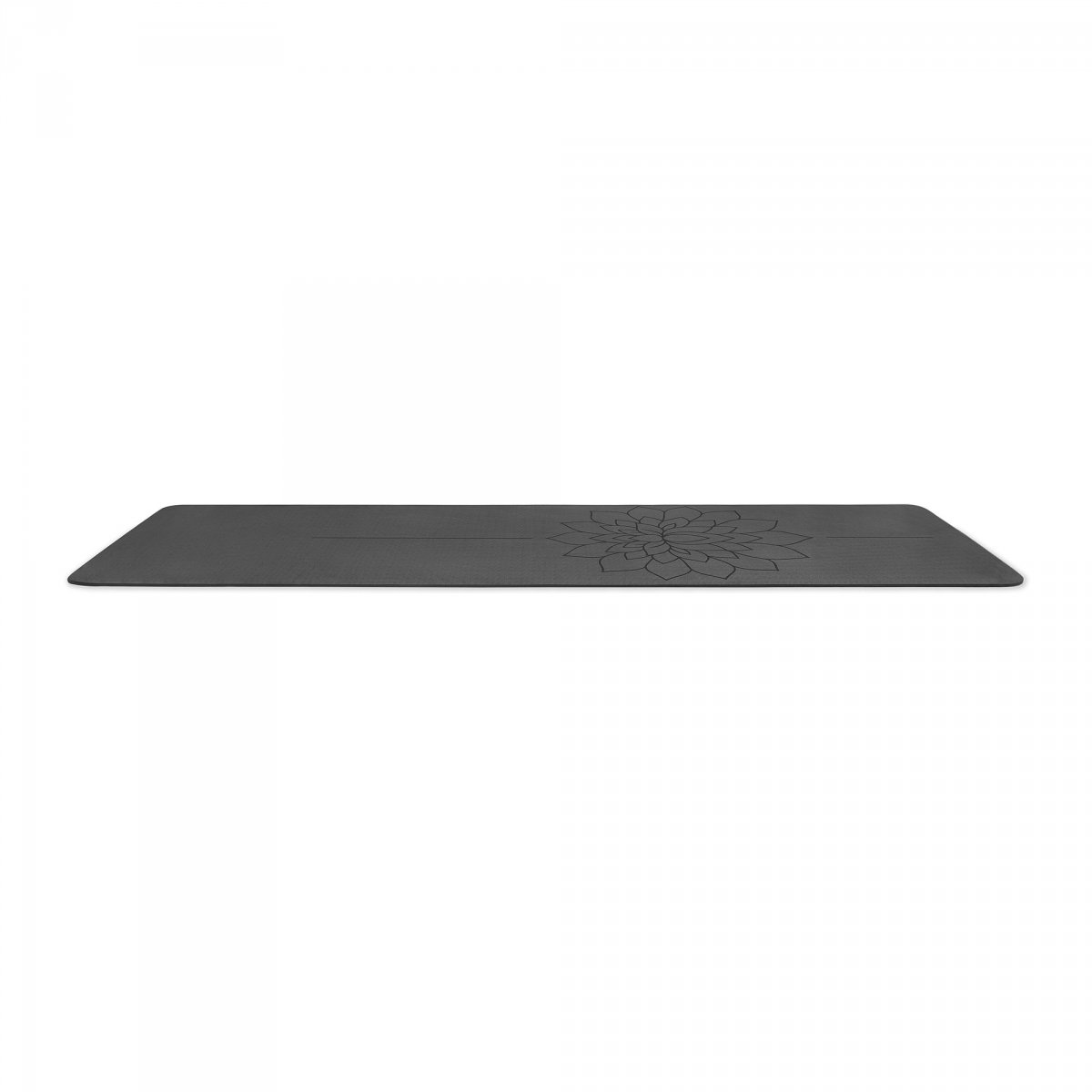 Mata do jogi i ćwiczeń HyperMotion Lotos TPE 6 mm z paskiem – 183 × 61 cm – czarna