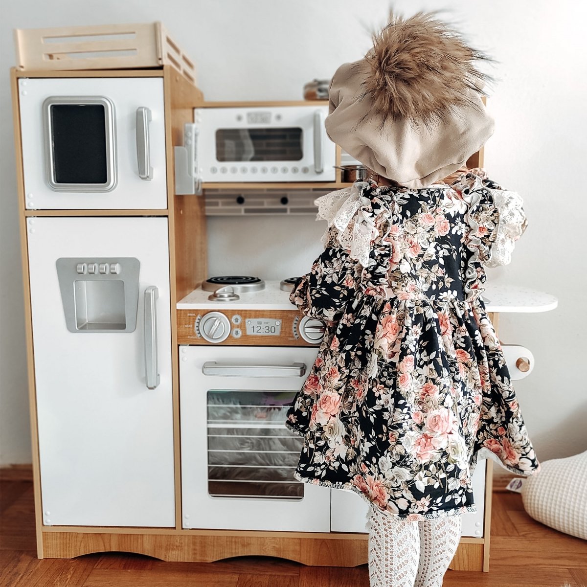 Kuchnia drewniana XXL z oświetleniem LED, fartuszkiem i akcesoriami