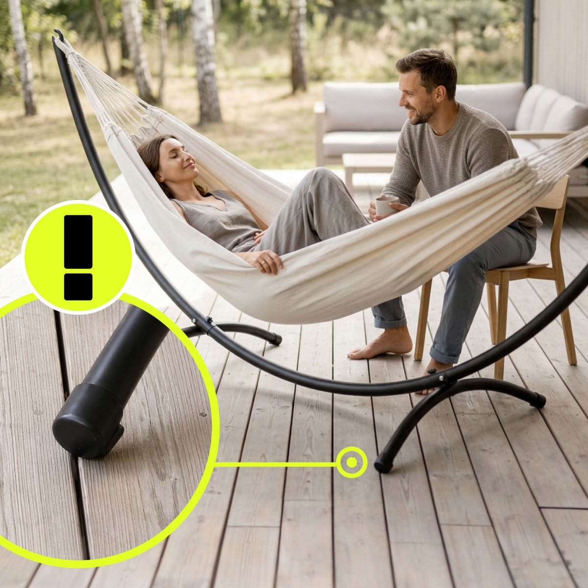 Zestaw hamak ogrodowy + stelaż metalowy łukowy – gotowa strefa relaksu