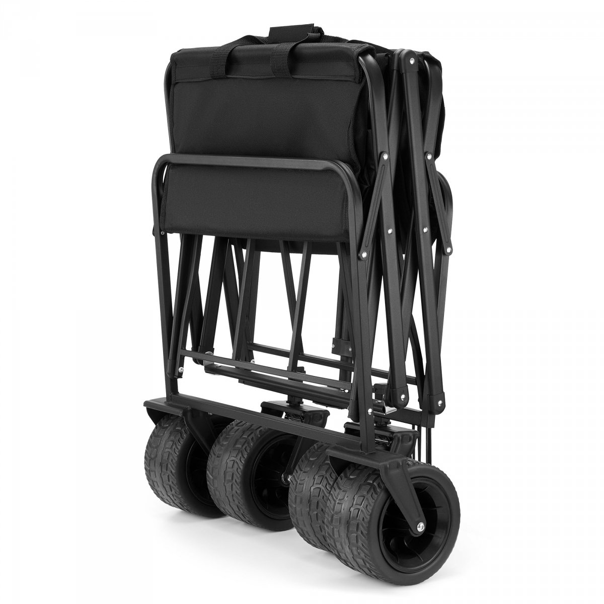 Wózek turystyczny plażowy składany HyperMotion - kolor czarny, 120 kg