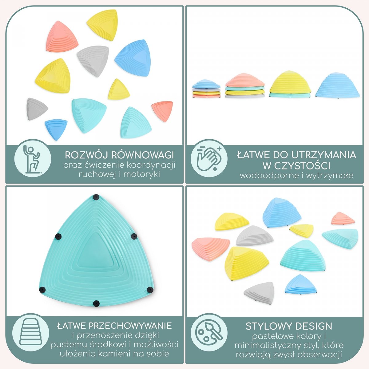 Kamienie balansujące kolorowe - 11 sztuk