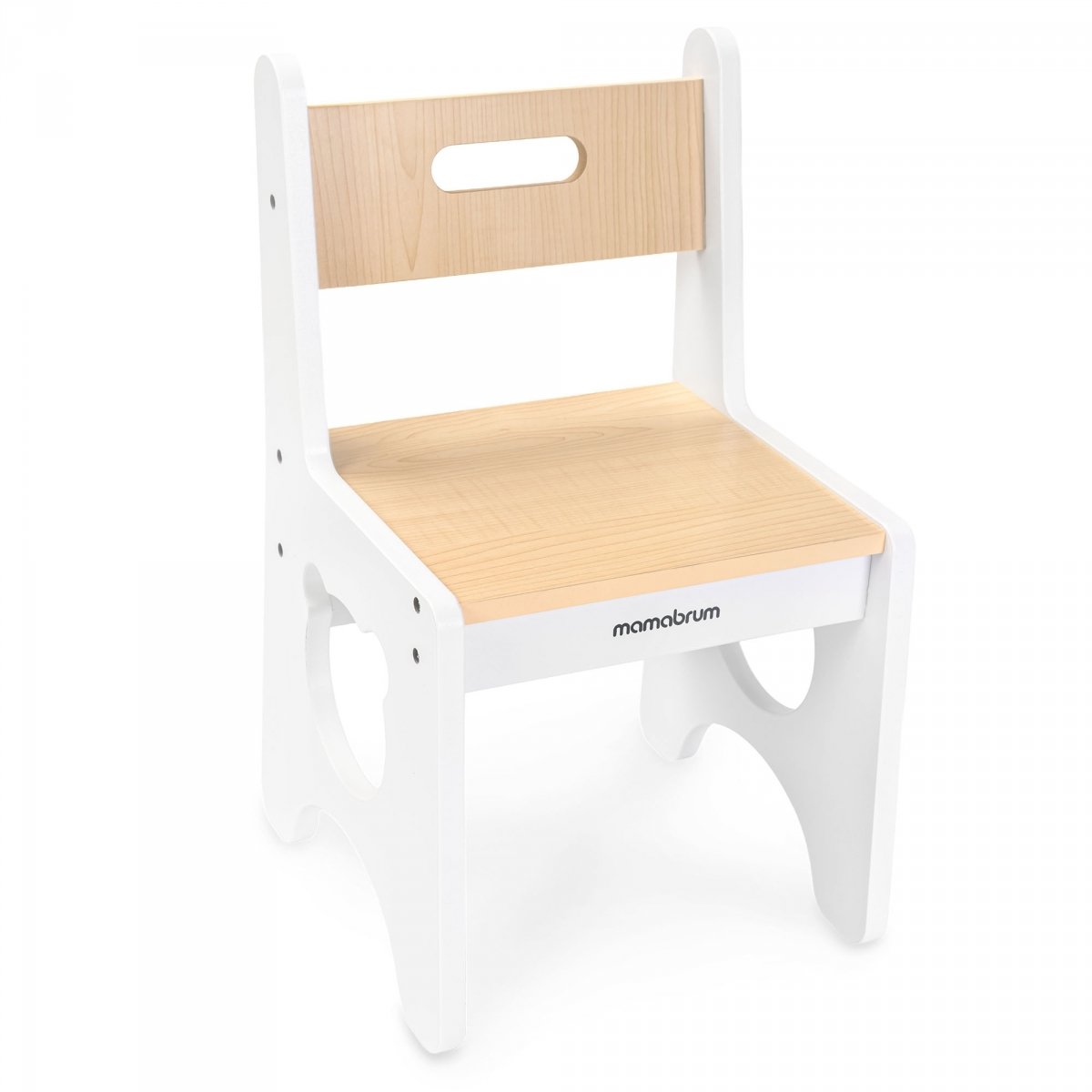 Zestaw dla dzieci - biały, drewniany stolik - biurko z szufladą i krzesełkiem - Miś