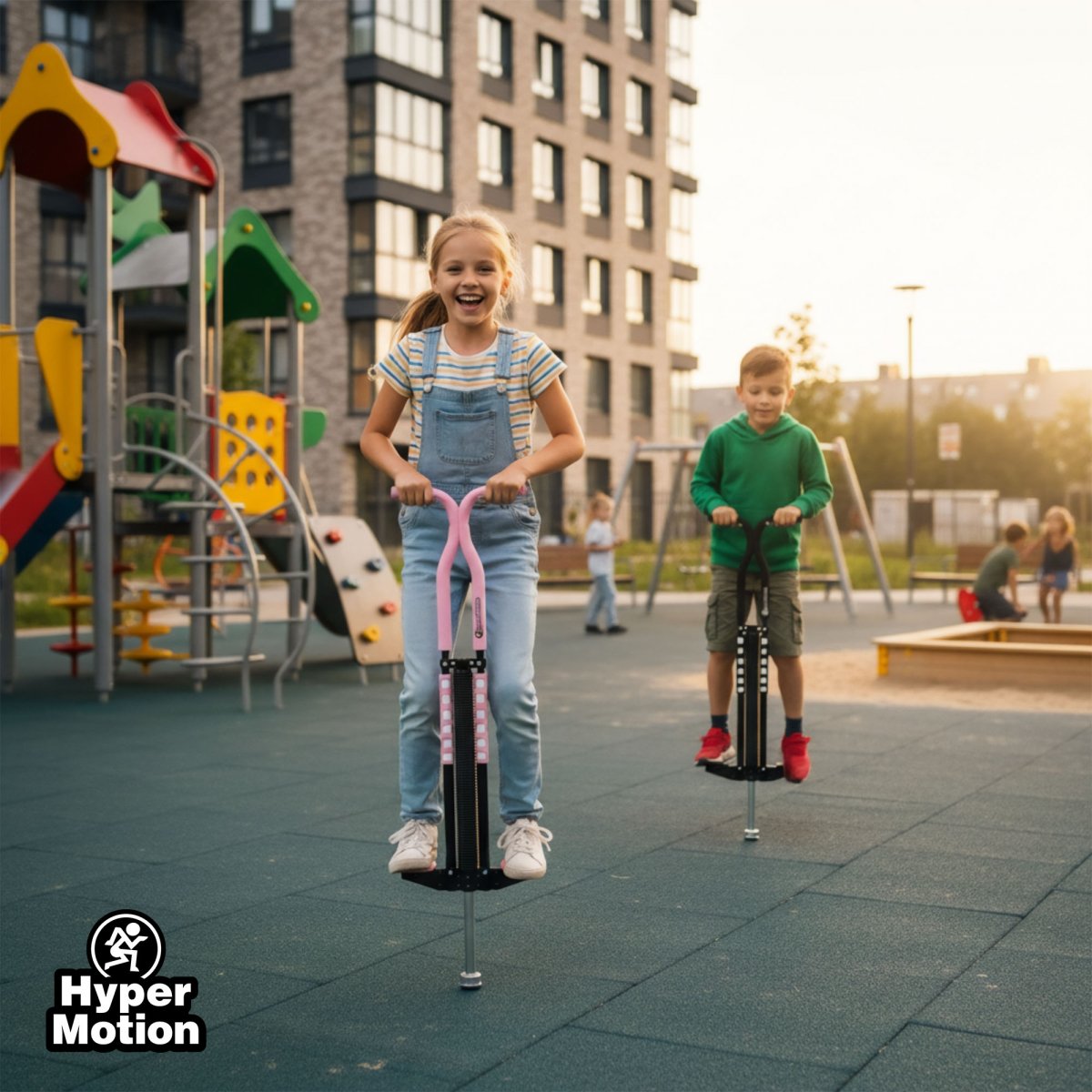 Skoczek sprężynowy typu POGO dla dzieci HyperMotion - kolor czarny