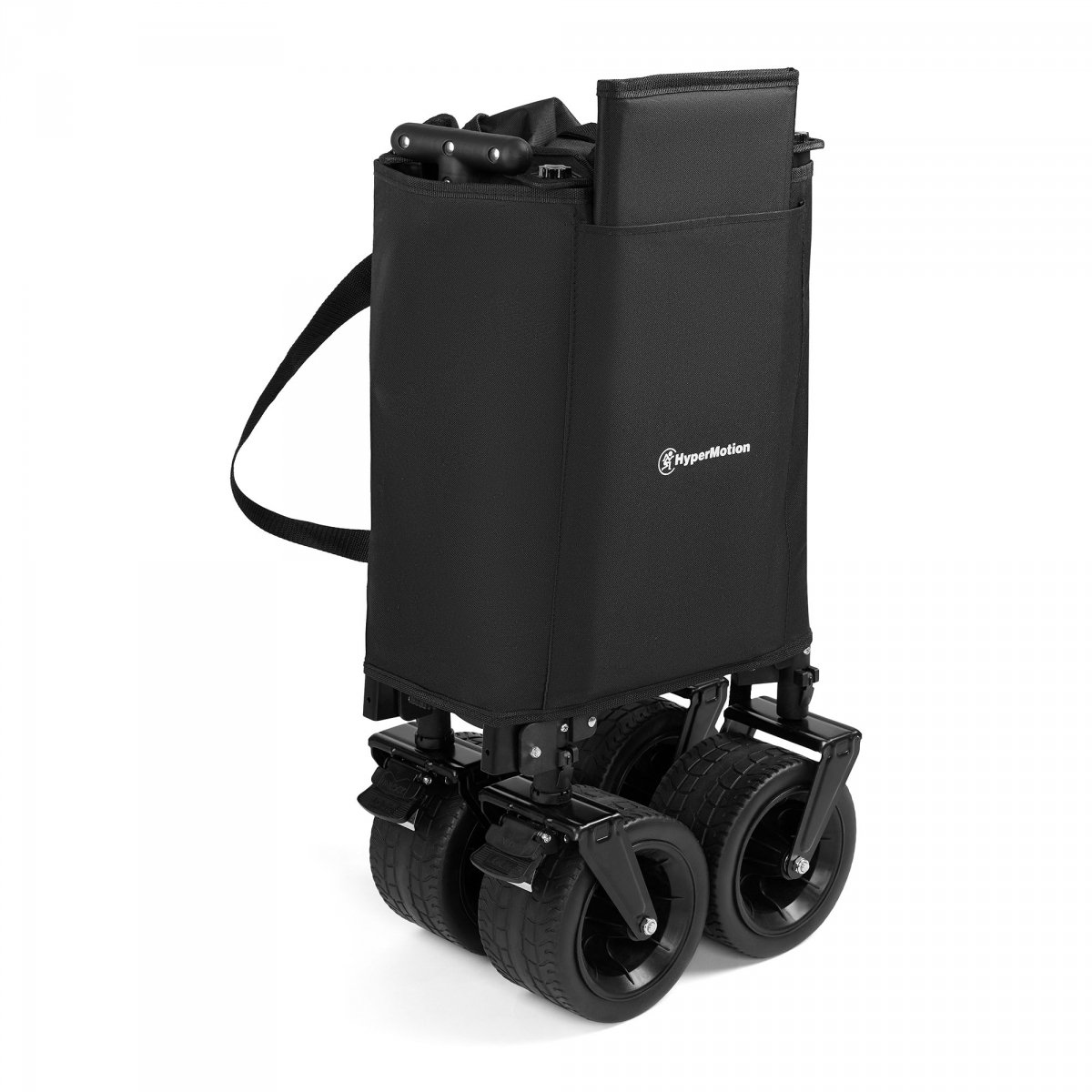 Wózek Transportowy Plażowy Turystyczny Składany Przyczepka ogrodowa HyperMotion XL 200 litrów - czarny