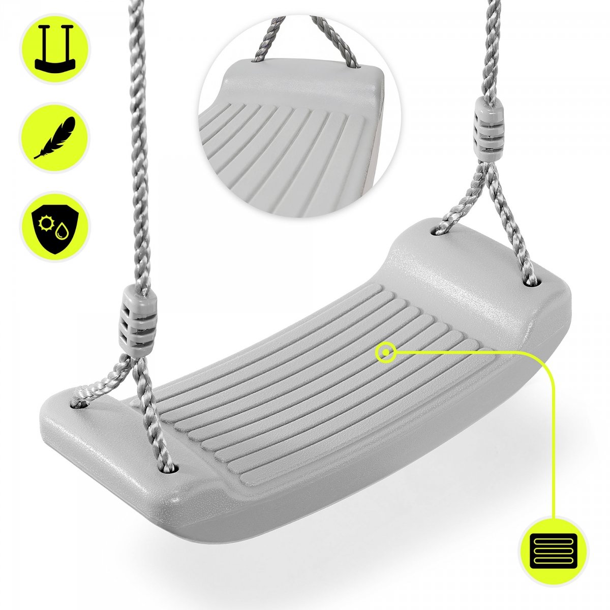  Huśtawka ogrodowa HyperMotion regulowana lina 1.8m do 50kg antypoślizgowa