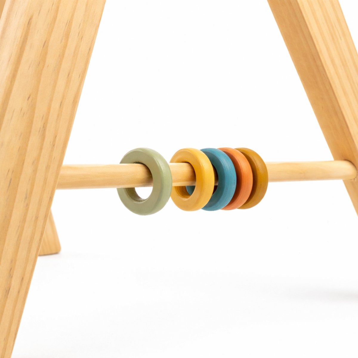 Drewniany stojak edukacyjny dla niemowląt - Baby Gym z motywem oceanu