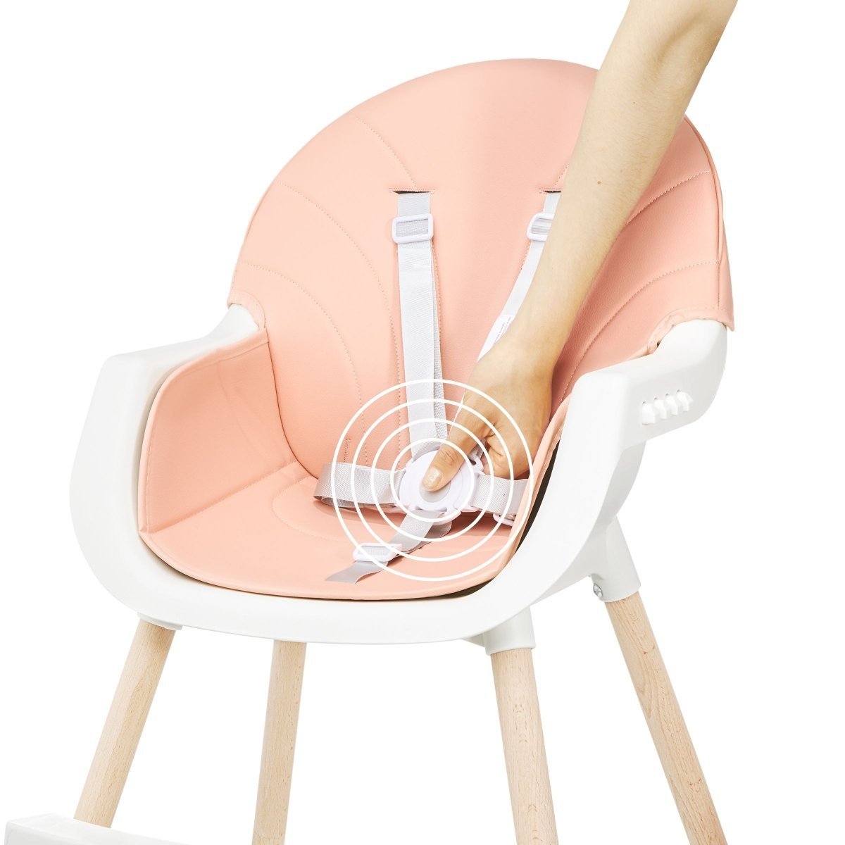 Krzesełko do karmienia AMELIA 3w1 Moby-System, różowe