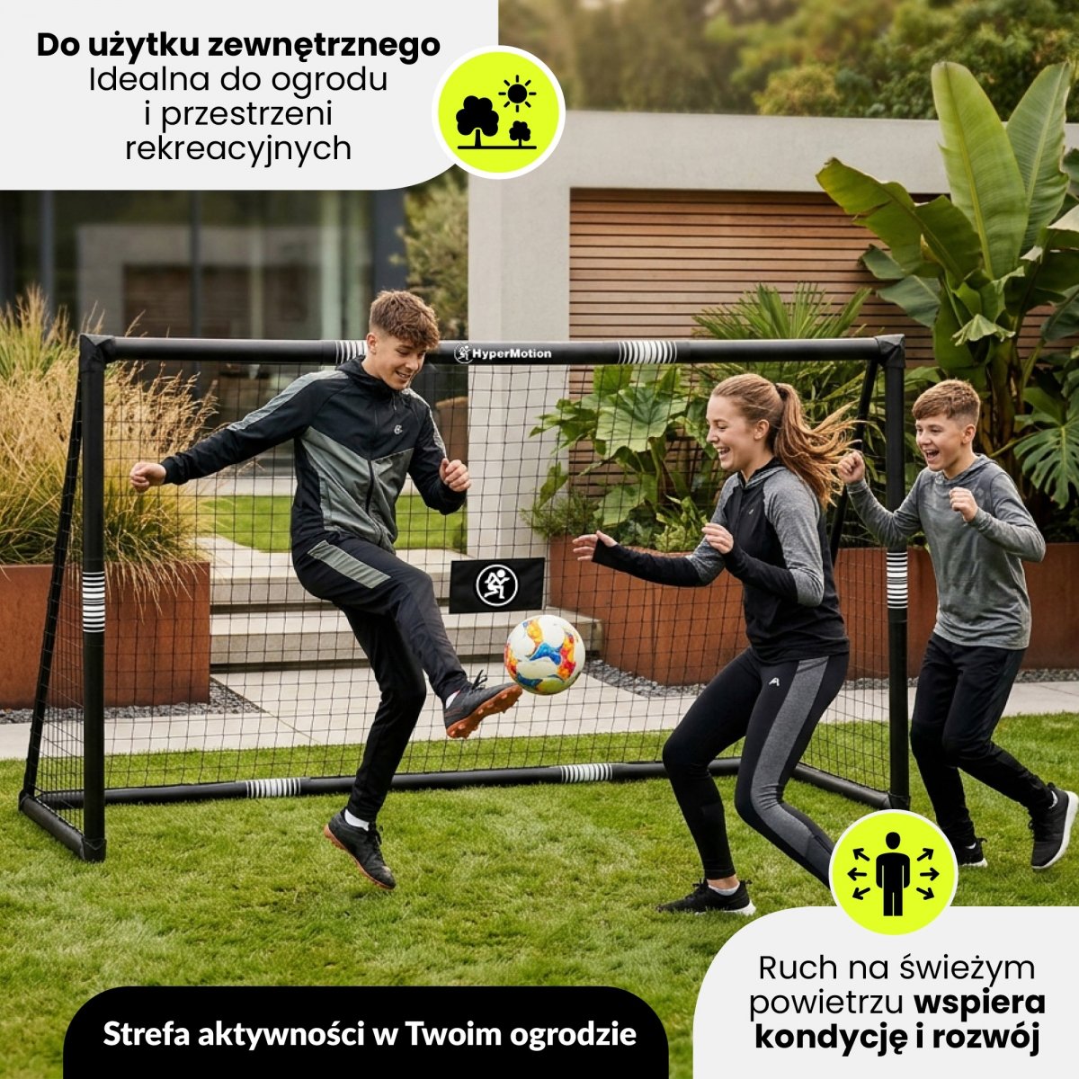 Bramka do piłki nożnej HyperMotion 240 × 160 cm – czarna