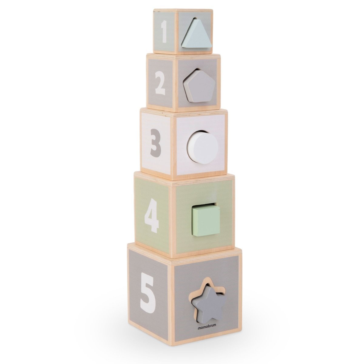 Drewniana wieża - sorter kształtów cyfry alfabet zwierzęta