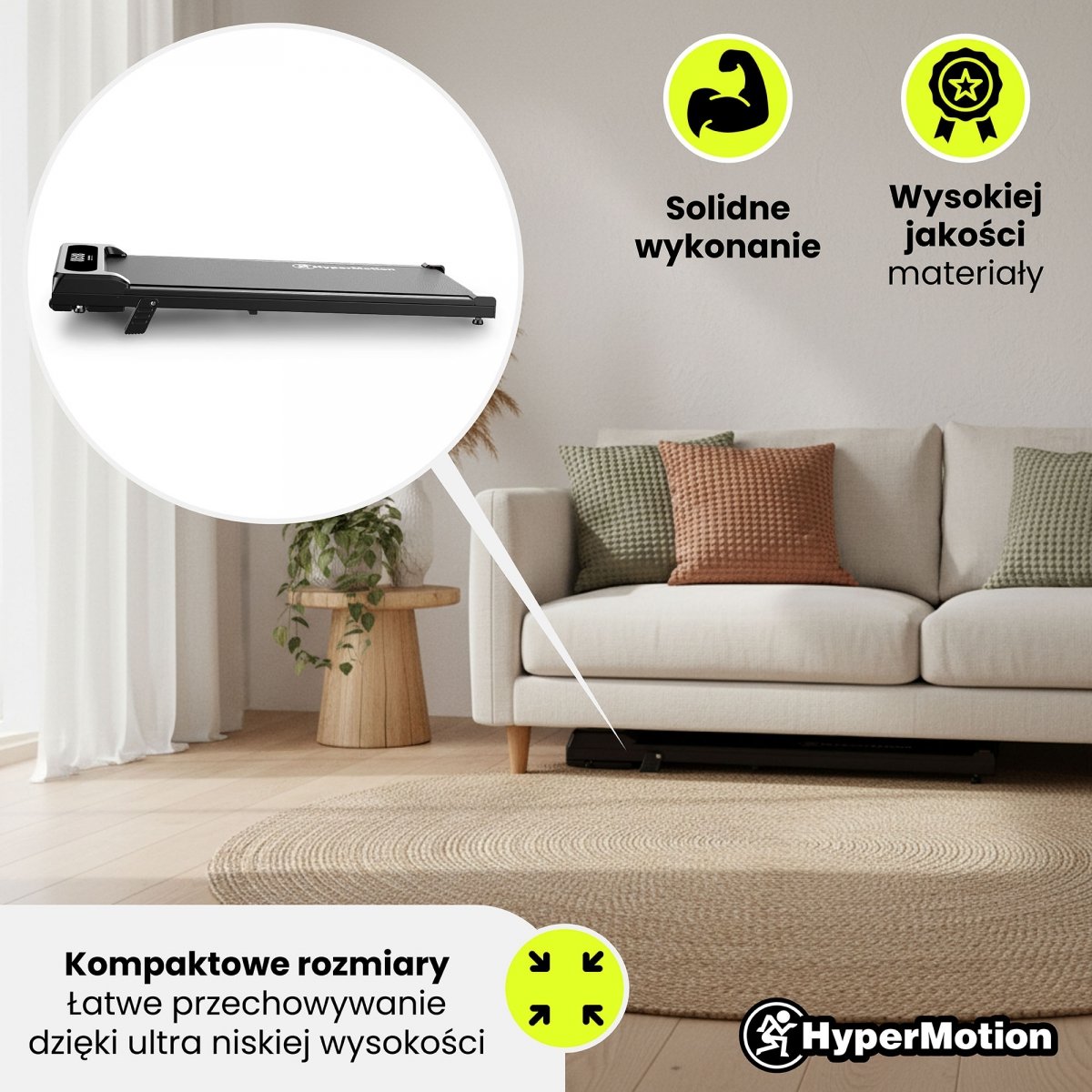 Domowa bieżnia elektryczna do chodzenia, pod biurko – HyperMotion Walkpad
