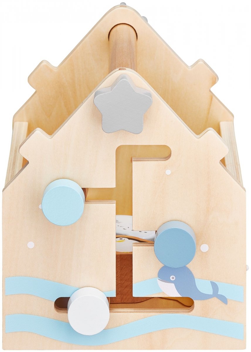 Sorter - drewniany domek edukacyjny z klockami 