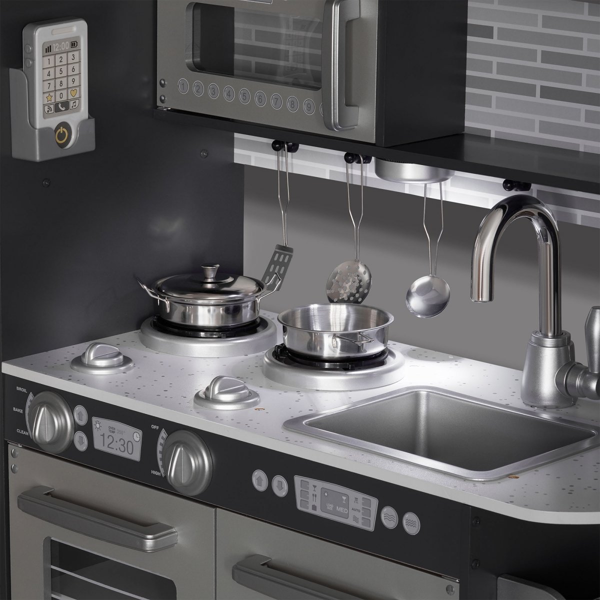 Kuchnia drewniana XXL z oświetleniem LED, fartuszkiem i akcesoriami