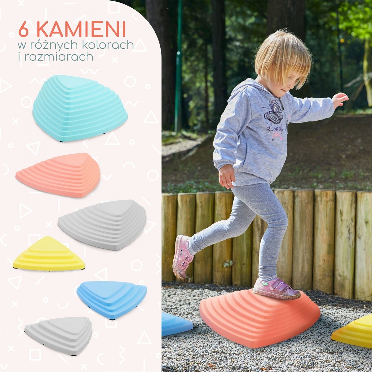 Kamienie balansujące kolorowe - 6 sztuk