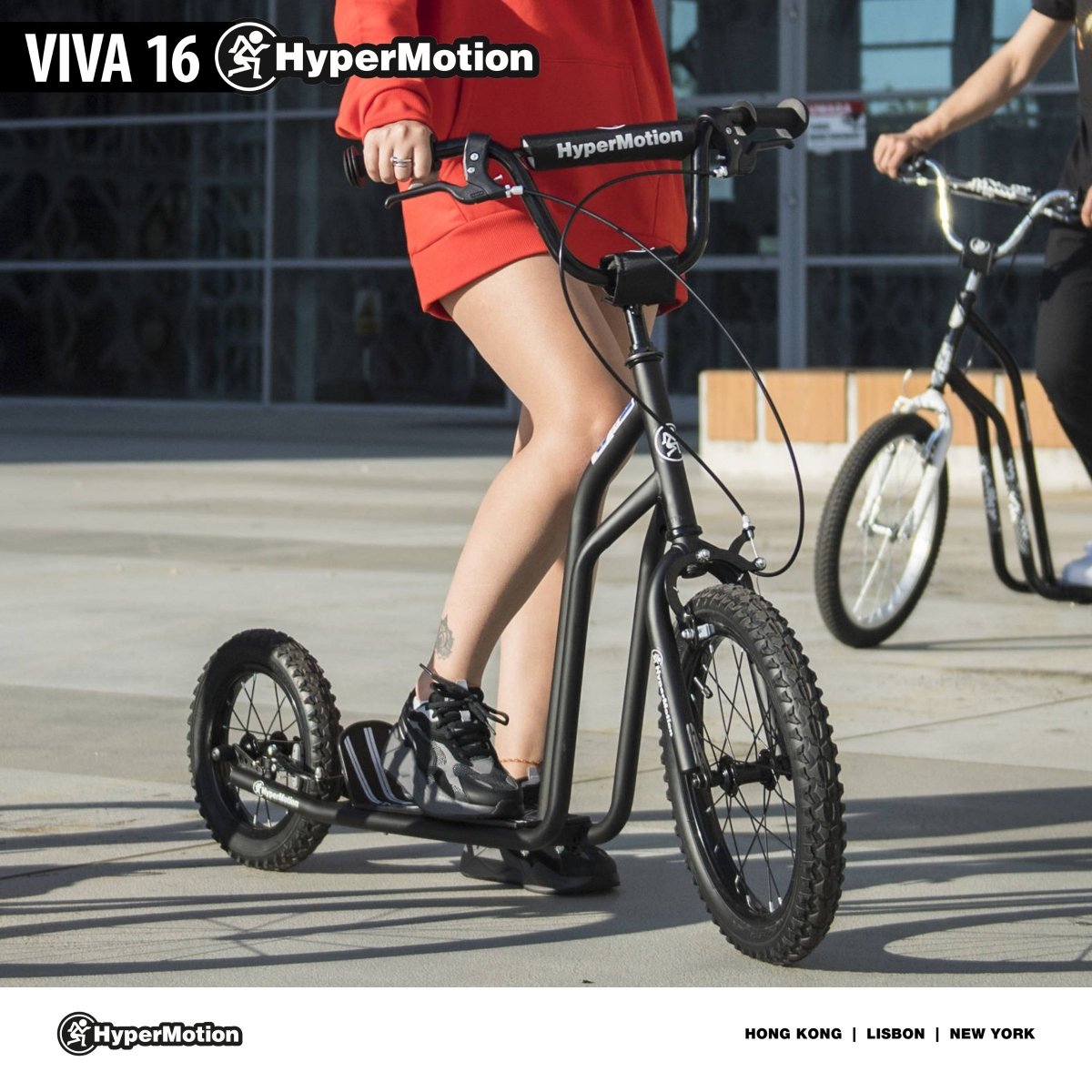 Hulajnoga HyperMotion VIVA 16 (koła 40cm + 30cm) - Czarna