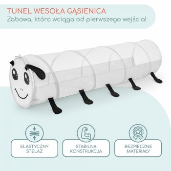 Tunel do zabawy dla dzieci Gąsiennica –- samorozkładający, do domu i ogrodu