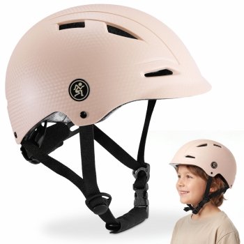 Kask dziecięcy i młodzieżowy na rower, hulajnogę HyperMotion rozmiar M (48-58 cm), kolor beżowy