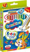  Kredki Bambino Grube 12 kol drewniane + Temperówka