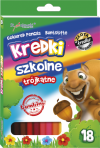 Kredki Drewniane Trójkątne Bambino 18 kolorów Szkolne ołówkowe