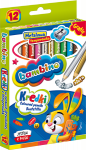  Kredki Bambino Grube 12 kol drewniane + Temperówka