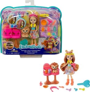 ENCHANTIMALS Zestaw Salon Fryzur Lalka Lew Lacey