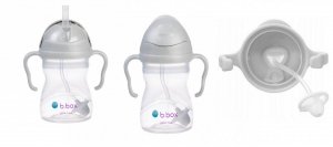 B.BOX Nowy innowacyjny Bidon z obciążoną słomką 240ml Szary Kubek