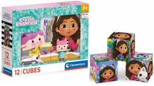 Puzzle Klocki przestrzenne Koci domek Gabi 12 elem Clementoni