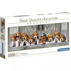 Puzzle High Quality 1000 Panoramiczne Pieski Beagles Clementoni