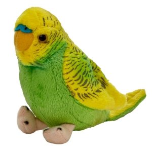 Maskotka Papuga falista zielono-żółta 13cm Pluszak Papużka