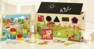 CAROUSEL 9w1 SORTER DREWNIANA SKRZYNIA EDUKACYJNA